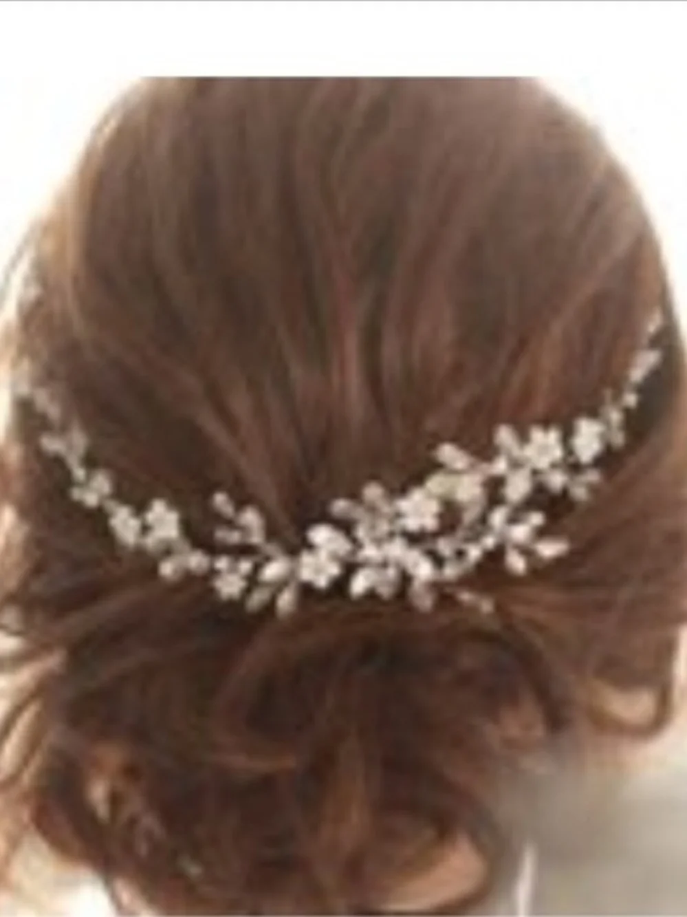 Silver Floral Crystal Hair Vine - Wedding Hair Accessory